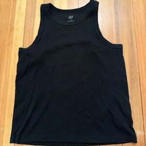 GAP High Neck Ribbed Black Tank